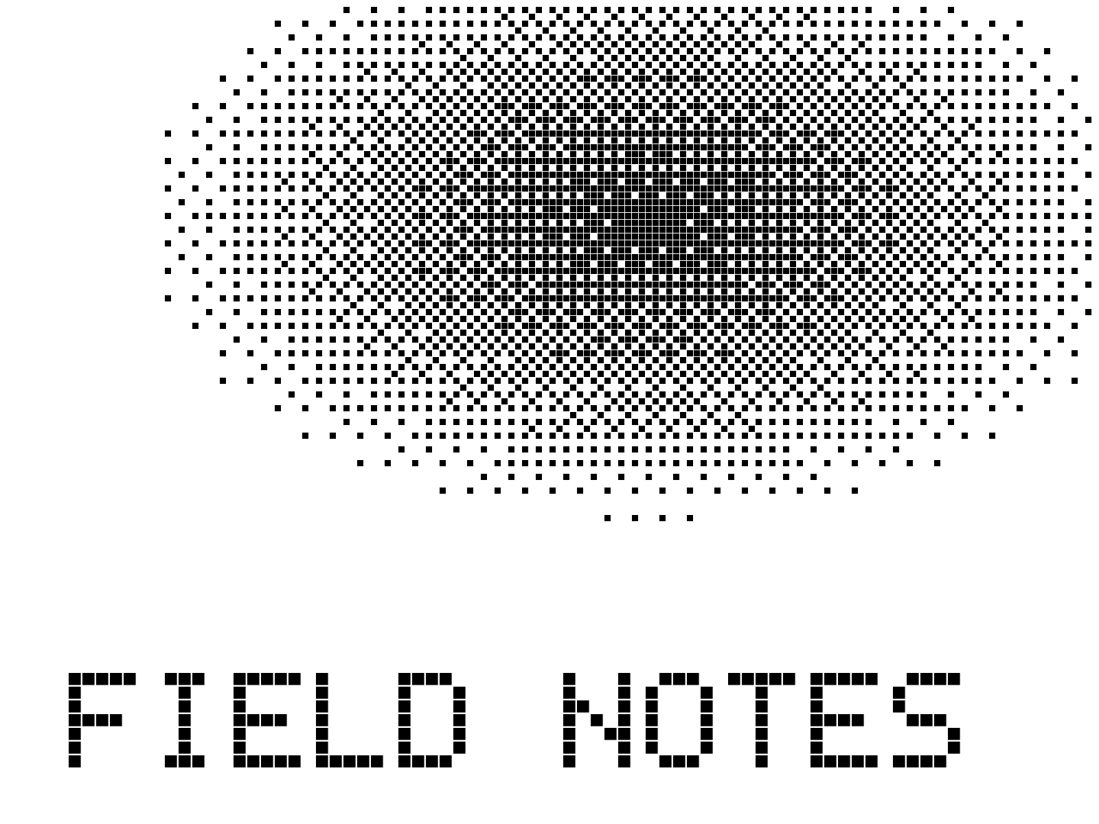 Dithered sun above the words “Field Notes”